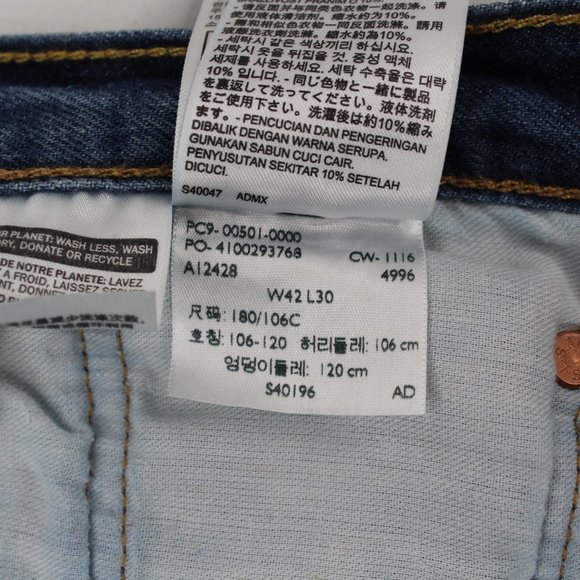 Vintage Levi's 501 Jeans 40 X 28 Blue Denim Medium Wash Straight Button Fly - Picture 12 of 12